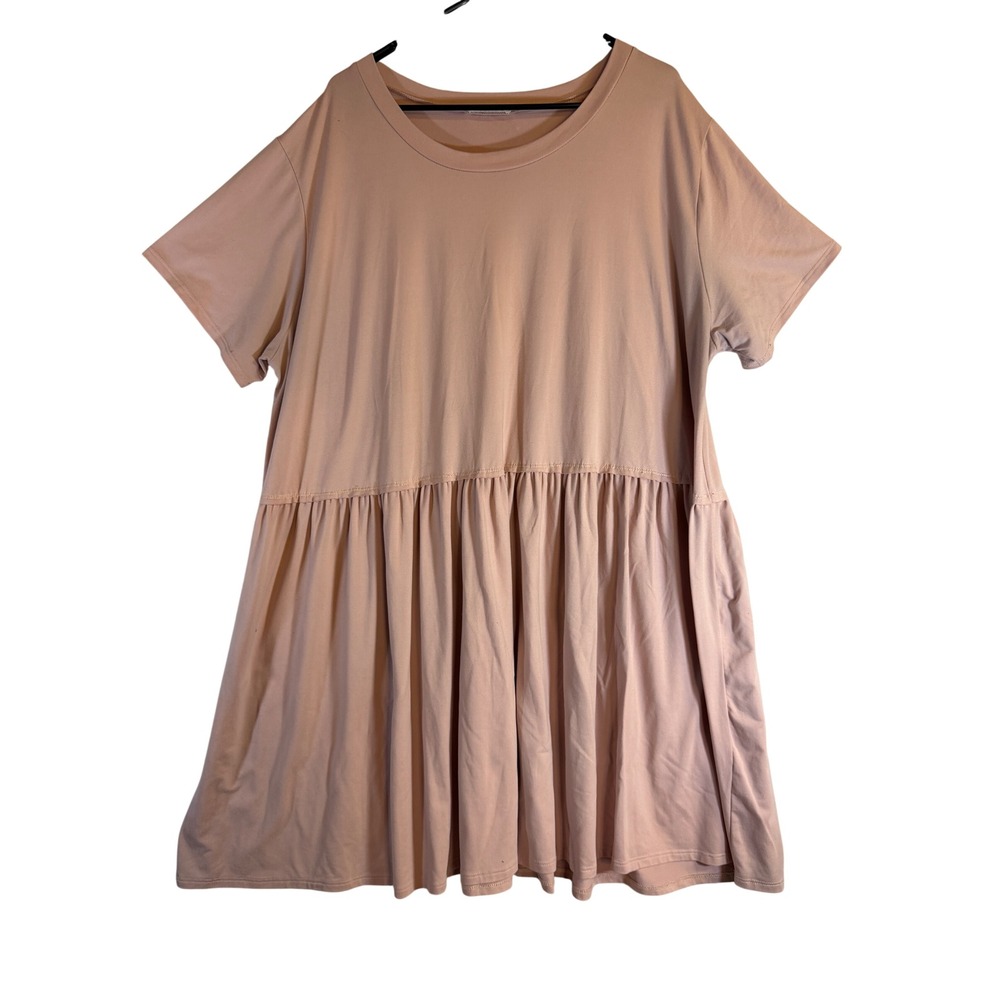 Entro Dusty Rose Pink Babydoll T-Shirt Dress Short Sleeve Mini XL
